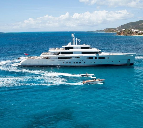 Ship's Tenders Circling The Yacht On Board Yacht GRACE E