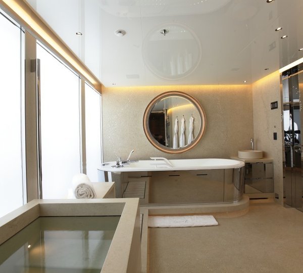 A Personal Bath Attached To The Main Master Suite On Yacht GRACE E