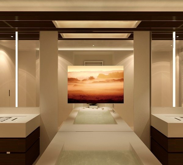 His With Hers Sinks Separated By A Bathtub Aboard Yacht GRACE E