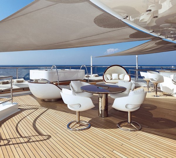 Sitting Options Upon The External Aboard Yacht GRACE E
