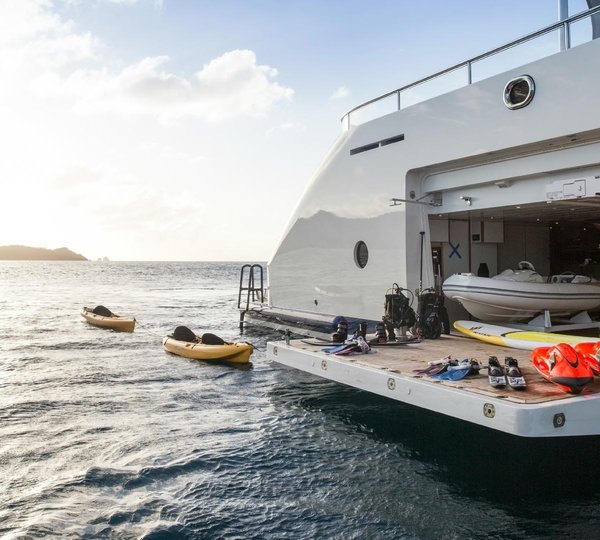 Toys With Ship's Tender Storage On Board Yacht GRACE E