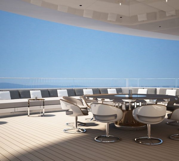 Couch Sitting Fringing The External On Yacht GRACE E