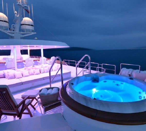 Luxury jacuzzi at night