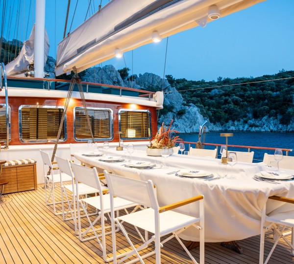 Deck Dining At Night