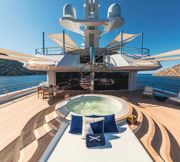 Jacuzzi And Sun Loungers On Bridge Deck