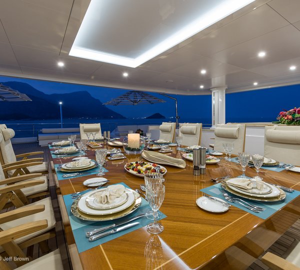 Al Fresco Dining Set Up In The Evening