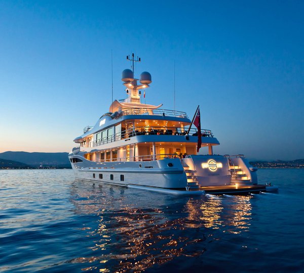 Yacht STEP ONE An Amels 180 LE - Aft Evening