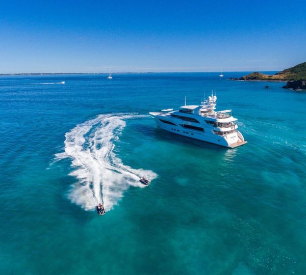Aerial View With Jetskis Running