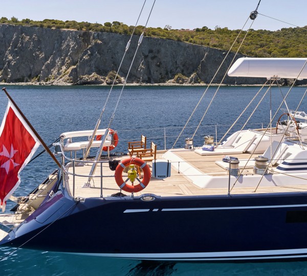 Aft Of The Yacht With Swim Platform