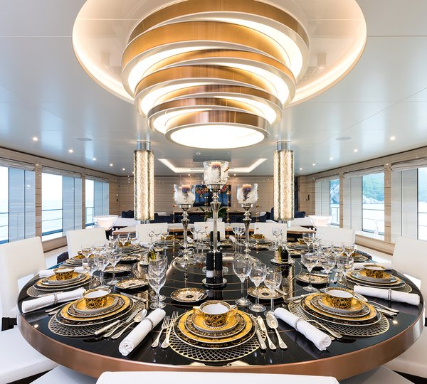 Formal Dining Table Set Up For Dinner Or Lunch