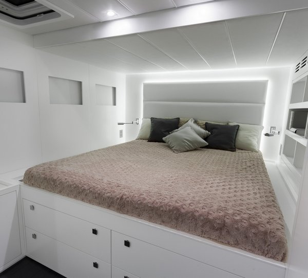 Luxury catamaran levante guest cabin