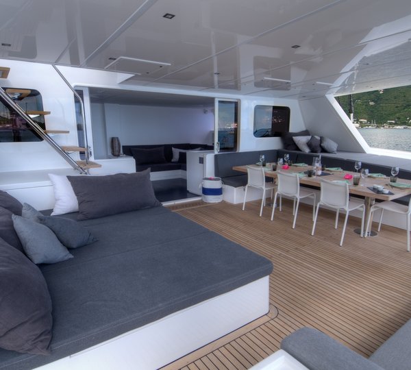 Sailing catamaran levante cockpit