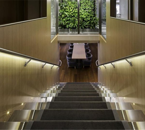 Stairs Down To Dining And Winter Garden