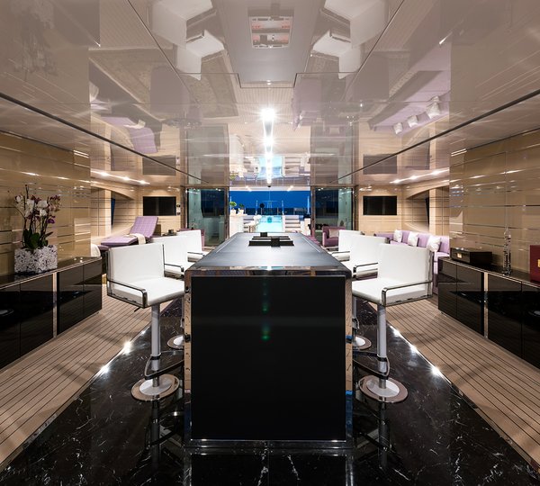 Sun Deck Bar Area With Seating By Night