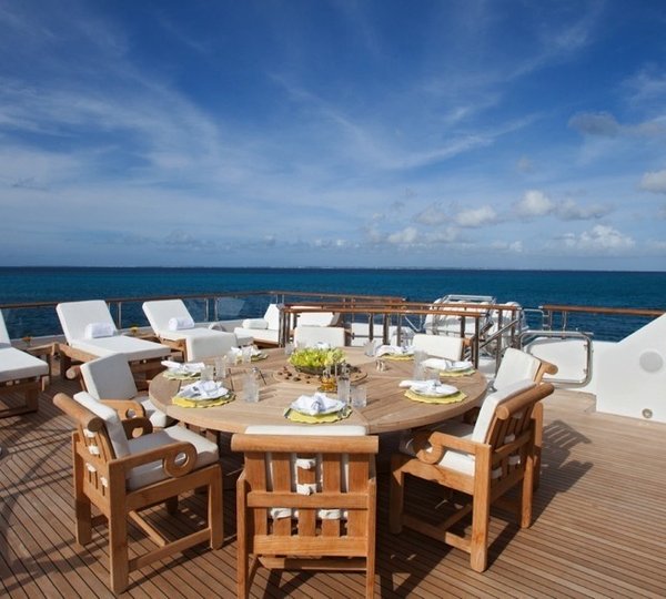Outside Dining On Board Yacht SUNRISE