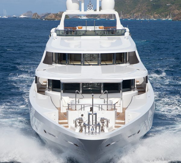 Cruising Ship's Bow On Board Yacht SUNRISE