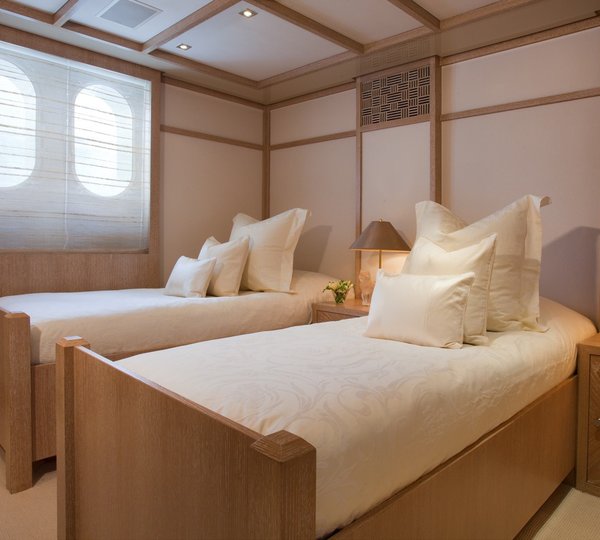 Guest's Twin Bed Cabin On Board Yacht SUNRISE