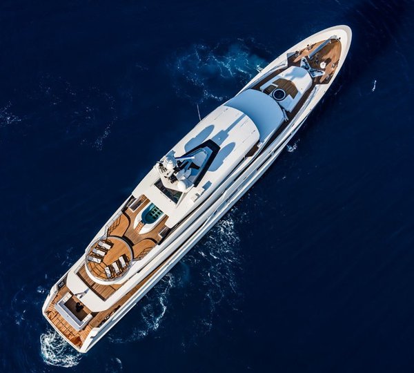 From Above Aspect On Board Yacht SUERTE