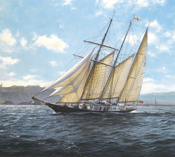 Painting by John Steven Dews - SIR WINSTON CHURCHILL, OFF WHITBY