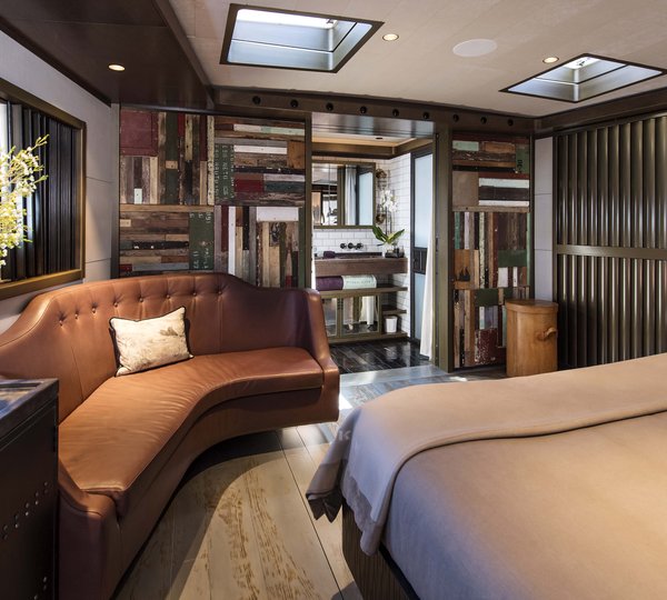 Luxury Yacht PINK GIN VI - Master Suite Lounge And View To En-suite Bathroom