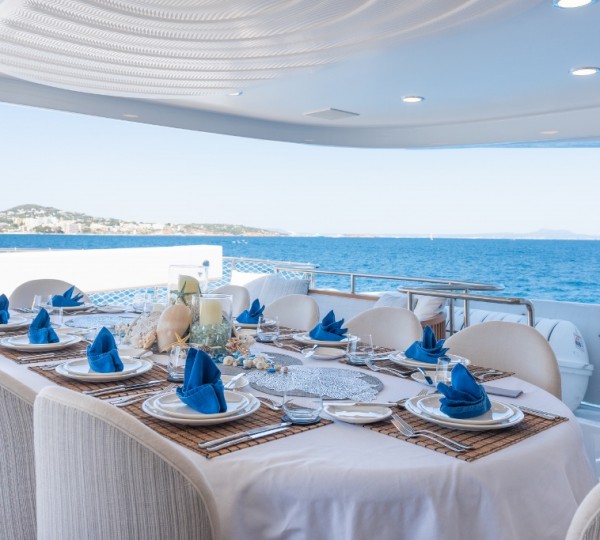 Main Deck Aft - Dining Table Set Up