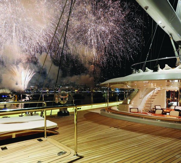 Yacht PARSIFAL III By Perini Navi - Firework Celebrations Evening