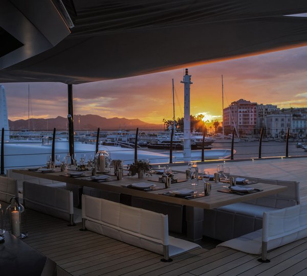 Al Fresco Dining In French Riviera During Sunset