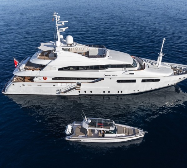 Yacht And Tender Birdseye