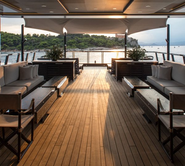 On The French Riviera In The Mediterranean View From The Aft Deck At Sunset