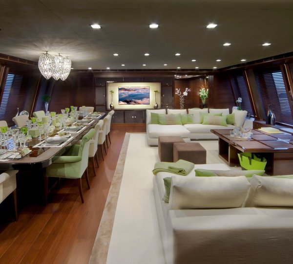 Upper Saloon With Formal Dining Setting