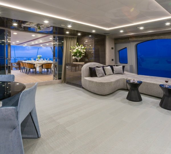 The 37m Yacht EDESIA - View of skylounge looking aft