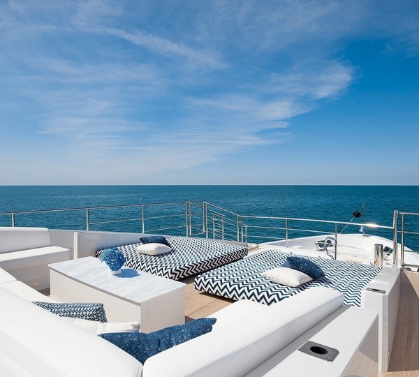 The 43m Yacht H - Sunpads and seating upper foredeck