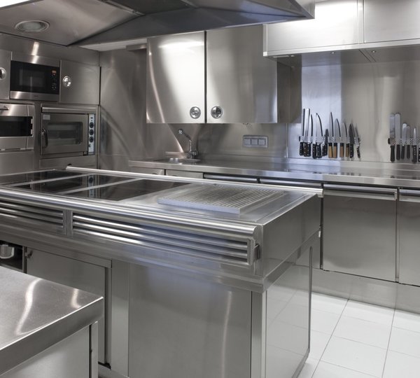 Ship's Galley On Board Yacht LA TANIA