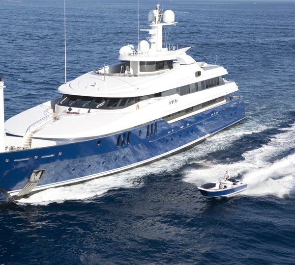 Overview With Ship's Tenders Aboard Yacht SARAH