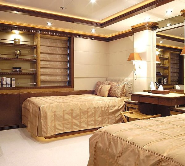 Neutralised: Yacht SEA WALK's Twin Bed Cabin Pictured