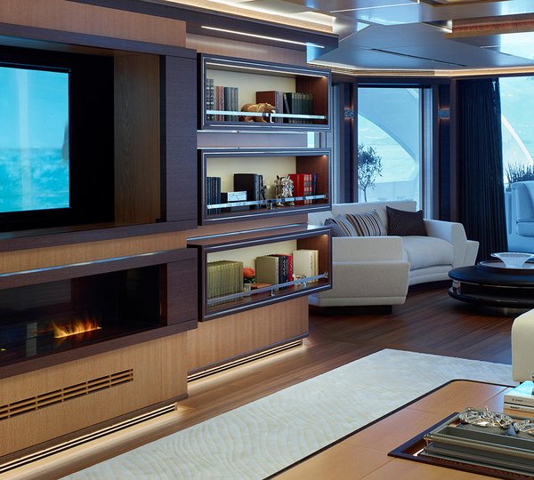 Galactica Super Nova Heesen Yachts Saloon Television