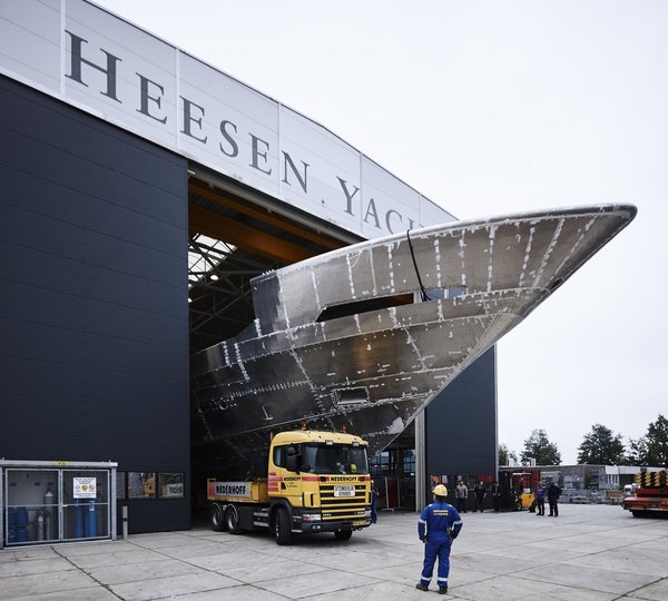 Hull And Superstructure Joined At Heesen Yachts
