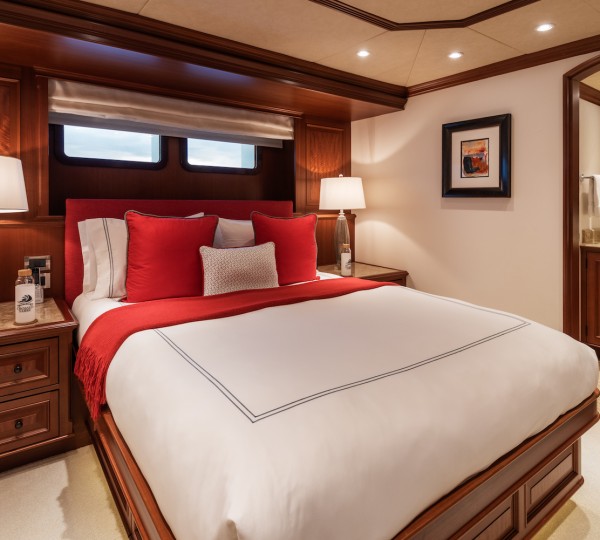 Lower Deck Red Queen Guest Stateroom