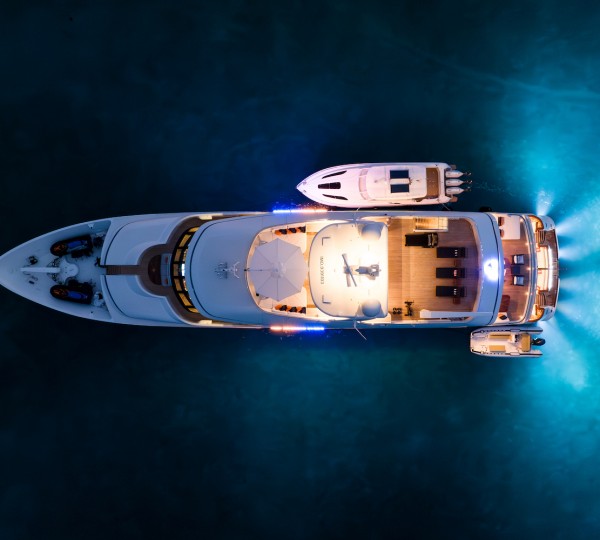 Overhead At Night Underwater Lights