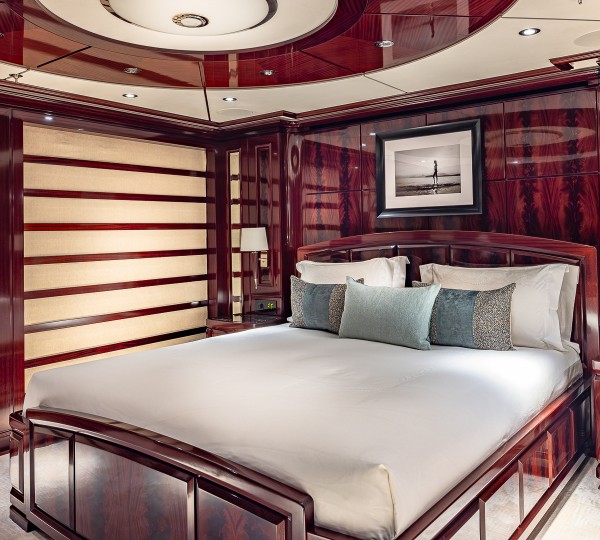 Rock It King VIP Guest Suite Port Aft Blinds Closed Credit Yachting Image