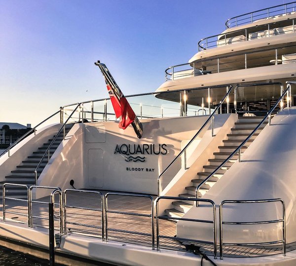 Yacht AQUARIUS Stern By Feadship - In Ft Lauredale, USA 