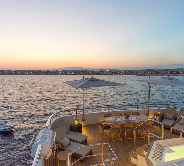 Aft Deck Al Fresco Dining At Sunset