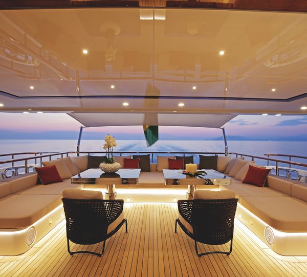 Aft Lounging Area At Sunset