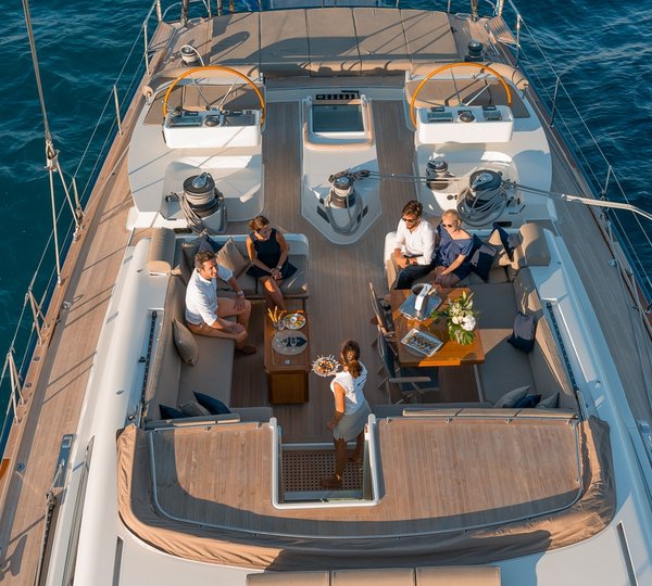 Charter Yacht Grand Bleu Vintage Cockpit Aerial