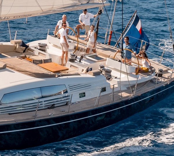 Charter Yacht Grand Bleu Vintage Cockpit Sailing