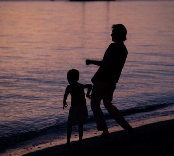 Family Fun At Sunset