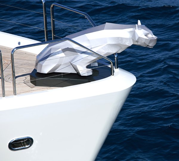 2 Chiseled Jaguar designed by Nuvolari Lenard for Motor Yacht LADY M by Palmer Johnson