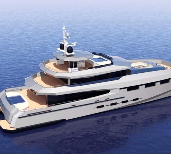 40M CAT yacht Hull 40M-01 from above