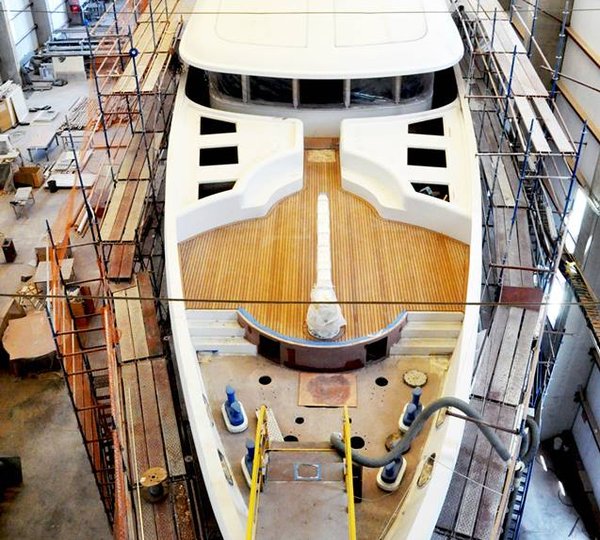 47m motor yacht BEBE in build - Image credit to Vosmarine