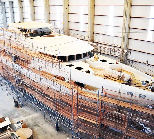 47m super yacht BEBE under construction - Image credit to Vosmarine